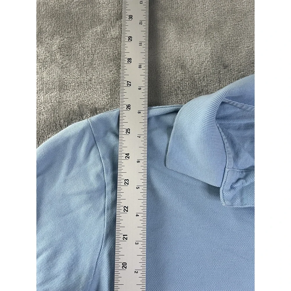 Polo Mens Shirt M Light Blue Short Sleeve Custom Fit Cotton